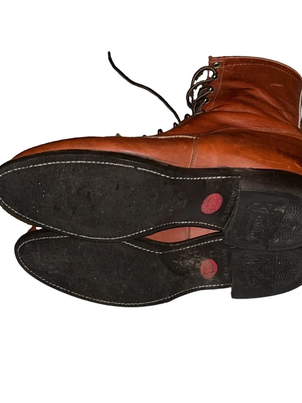 Vintage Justin Kiltie Roper Boots All Leather Brown Size 11 D